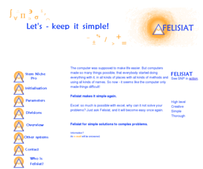 feliciat.com: FELISIAT
FELISIAT. Let's Keep it SIMPLE! Excel, modelling