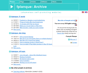 fplanque.com: François Planque [US] - fplanque: Archive
François PLANQUE - Archive (shameless self-promoting website)