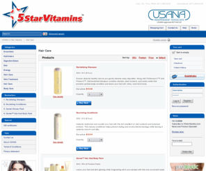 hairandnailcare.com: Hair Care :: USANA | 5 Star Vitamins
USANA offers Usana Vitamins, Essentials, RESET, Rev3 Energy Drink, and Sense Skin Care by 5Star Vitamins.