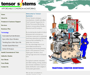 tensorsystems.com: Online Condition Monitoring | Tensor Systems
Designs, manufactures and installs Online Monitoring System incorporating Vibration, Electrical and Oil analysis