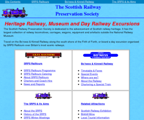 traincare.co.uk: The Scottish Railway Preservation Society - SRPS Website Contents
SRPS, founded in 1961 to preserve and display Scotland's Railway heritage. Operator of the Bo'ness & Kinneil Railway, SRPS Railtours, and the Scottish Railway Exhibition