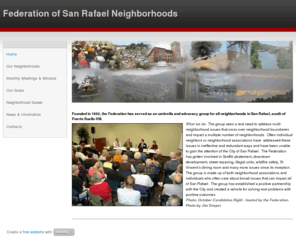 fsrn.info: Federation of San Rafael Neighborhoods - Home
Umbrella organization for San Rafael, CA neighborhoods