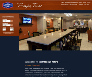 hamptonpampa.com: Pampa, TX Hotels - Hampton Inn Pampa
The Hampton Inn Pampa is a Pampa, Texas hotel offering business-class accommodations with deluxe lodging amenities, free breakfast, free Internet, swimming pool, and meeting facilities