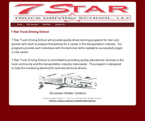 7startruckdrivingschool.com: 7 Star Truck Driving School
7 Star Truck Driving School provides quality commercial driver license training programs.