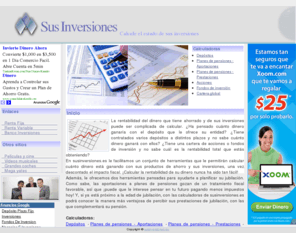 susinversiones.es: Sus Inversiones
En susinversiones.es dispone de un conjunto de herramientas que le permitirán calcular cuánto dinero está ganando con sus productos de ahorro y sus inversiones