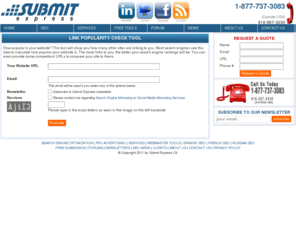 link-popularity-check.com: Link Popularity Check Tool - Submit Express
Free link popularity checking tool.  How popular is your web site? How many people are linking to you.