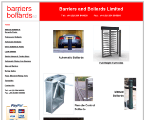 barriersandbollards.com: Bollards, Bollard Systems - Barriers and Bollards Ltd
Bollards, Bollard Systems, Steel Bollards, Security Bollards by Barriers and Bollards Limited, manufacturers, suppliers and installers.