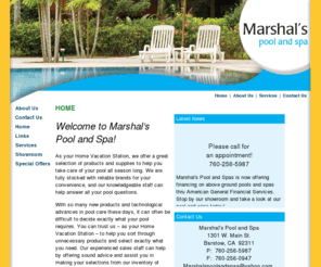 marshalspoolandspa.com: Marshal's Pool and Spa - Barstow, CA  92311 - Marshalâs Pool and Spa, Barsto
Welcome to Marshalâs Pool and Spa!  We are a retailer of swimming pool products. We are located in Barstow, CA.