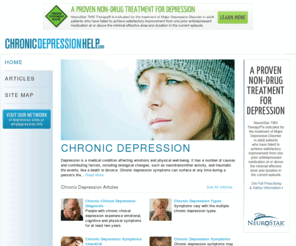 chronicdepressionhelp.com: Chronic Depression - Chronic Depression Symptoms - ChronicDepressionHelp.com
Looking for information on chronic depression? ChronicDepressionHelp.com offers articles on chronic depression symptoms and common treatment options