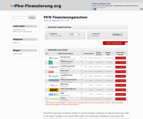 pkw-finanzierung.org: PKW Finanzierung mittels Kfz-Kredit
PKW Finanzierung informiert über den Kfz-Kredit,das Leasing und den Barkauf von Autos. Praktische Tipps helfen sparen.