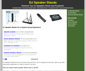 djspeakerstands.net: DJ Speaker Stands - The Ultimate Guide For A Serious DJ
Reviews of all types of DJ speaker stands and speaker risers. How to enhance the sound projection and more... Click here for info.