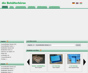 behaelterboerse.de: Die Behälterbörse - Industriebehälter aus Kunststoff und Metall sowie sonstige Transporthilfsmittel
Börse für gebrauchte und fabrikneue Industriebehälter aus Kunststoff und Metall in den allen gängigen Varianten, sowie  Paletten und Gitterboxen