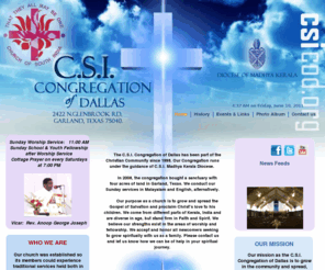 csicongregationofdallas.org: C.S.I. Congregation of Dallas
Church of South India, Congregation of Dallas, Texas.