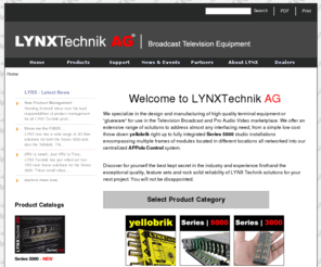 lynx-technik.info: LYNX Technik AG: Startpage
Broadcast Television Equipment Manufacturer