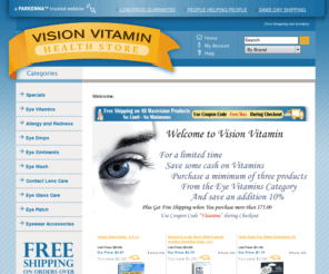 visionvitamin.com: Macular Degeneration - Eye Vitamin - Lutein Zeaxanthin - AREDS - Maxivision
VisionVitamin.com carries a huge assortment of eye vitamins for macular degeneration, we carry eye disease vitamins with lutein and zeaxanthin to help prevent vision problems.