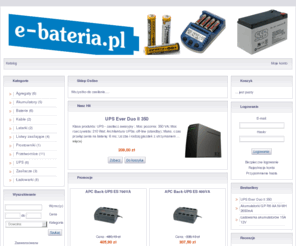 e-bateria.pl: e-bateria.pl - Wszystko do zasilania
Wszystko do zasilania - przetwornice,baterie,zasilacze,akumulatory....