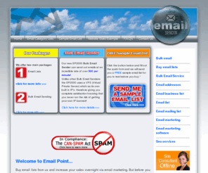 emailsendin.com: Buy Email Lists - Email Addresses - Email Marketing - by Email Point
Buy fresh opt in email lists. We have hundreds of categories and countries to choose from. We only sell genuine email lists.