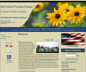 mcfarlandfuneralchapel.com: McFarland Funeral Chapel : Tryon, North Carolina (NC)
McFarland Funeral Chapel : Funeral Home/Crematory/Polk Memorial Gardens Cemetery