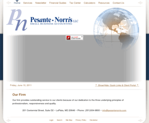 pesantenorris.com: LaPlata, MD CPA / Pesante Norris, LLC
Pesante Norris, LLC is a full service tax, accounting and business consulting firm located in LaPlata, MD