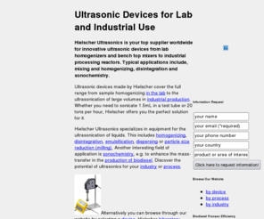 heilsher.com: Ultrasonic Devices for Lab and Industrial Use
Hielscher Ultrasonics supplies ultrasonic devices, homogenizers and mixers for the homogenizing, emulsification, dispersing or mixing, e.g. biodiesel.