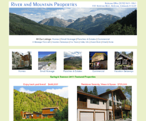 mountainproperties.com: Redstone Colorado Real Estate - Crystal River Valley - River & Mountain Properties
Real estate in one of Western Colorado's most beautiful mountain areas - the Roaring Fork and Crystal River Valleys.