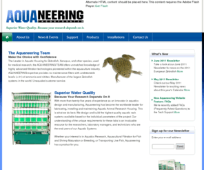 aquaneer.com: Aquaneering, Inc. - Superior Water Quality. Because your research depends on it.
Aquaneering specializes in Aquatic Housing Systems and Aquaculture Products. Zebrafish, Xenopus Systems feature mechanical and bio filters that provide Superior Water Quality.