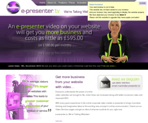 e-presenter.tv: e-presenter.tv: Web Video | Online Presenters | Videos On The Web | Website With Video Presenter
e-presenter.tv is an online web video production company, specialising in high quality website presenters and web videos for your website or online video production