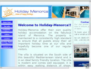 my-holiday.co.uk: Holiday Menorca
Menorca Villa Villas Minorca Holiday