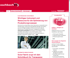 shop4service.com: eschbach IT - Softwareentwicklung und Web-Lösungen
eschbach IT - zukunftsweisende Internet- und Software-Systeme zur 
Unterstützung von Informations-, Kommunikations- und 
Managementprozessen.
