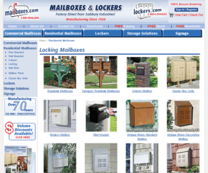 lockingmailboxes.com: Lockingmailboxes.com  Large Selection of Locking Mailboxes
Choose from a variety of secure and lockable mail boxes.  Buy a locked mailbox and protect yourself from mail theft