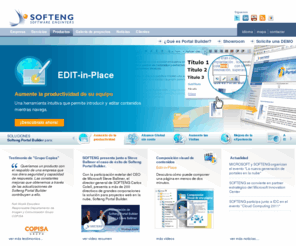 portalbuilder.es: Softeng Portal Builder CMS
Softeng Portal Builder CMS es una plataforma empresarial orientada a la construcción de proyectos Web y a su gestión de forma productiva con posibilidad de conectar sistemas, procesos, personas y empresas.