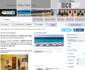 everythingnice.fr: Nice apartments, Nice apartment rentals for holiday accommodation in Nice
Nice apartments for rent, fully serviced and supported holiday rentals in Nice. Full support and full servicing for peace of mind