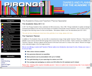 teacherdiary.co.uk: Pirongs Academic Year Diaries
A wide range of quality academic diaries, teacher planners and homework diaries published specifically for Teachers, Students, Lecturers, Education Administrators, etc.