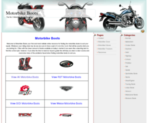 motorbikeboots.org.uk: Motorbike Boots | Motorcycle Boots | Bike Boots
Huge motorbike boots selection. Motorbike boots from the top brands at the lowest online prices.
