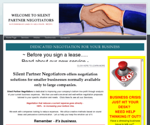 silentpartnernegotiator.info: Silent Partner Negotiators
Specializing in Small Business Negotiation Consultation