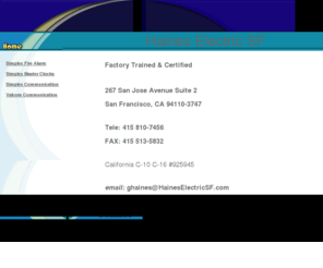 haineselectricsf.com: Integrated Fire & Comm
Factory trained Simplex Technician