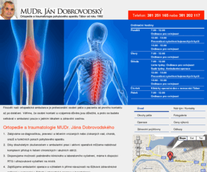 ortopediedobrovodsky.cz: Ortopedie MUDr. Dobrovský, Tábor
ortopedie a tramatologie pohybového aparátu v Táboře u MUDr. Jána Dobrovodského