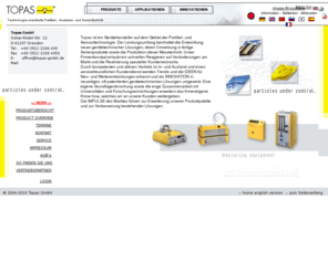 topas-gmbh.de: TOPAS GmbH - Technologie-orientierte Partikel-, Analysen- und Sensortechnik
Filterprüfung, Prüfstand, Aerosolgenerator, Staubgenerator, Verdünnungssystem, Produkte, Innivationen, Applikationen