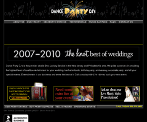 touchscreenphotoboothrentals.com: Company Name
Dance Party DJ's is the premier Mobile Disc Jockey Service in the New Jersey and Philadelphia area. We pride ourselves in providing the highest level of quality entertainment for your wedding, bar/bat mitzvah, birthday party, anniversary, corporate party, and all your special events.