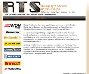 ruisliptyres.com: Ruislip Tyre Service
Suppliers of a wide variety of new leading brand and economy tyres and puncture repairs for over 45 years.