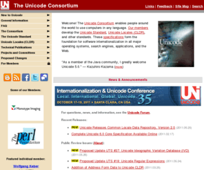 unicode.org: Unicode Consortium
The Unicode Consortium and The Unicode Standard