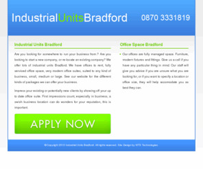 industrialunitsbradford.co.uk: Industrial Units Bradford, Find Office Space in Bradford
We offer industrial units in Bradford. From small to large office space, see website for details.