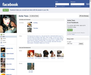 anitatiara.com: Incompatible Browser | Facebook
 Facebook is a social utility that connects people with friends and others who work, study and live around them. People use Facebook to keep up with friends, upload an unlimited number of photos, post links and videos, and learn more about the people they meet.