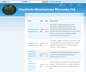 mlynarska35a.waw.pl: Wspólnota Mieszkaniowa Młynarska 35A
