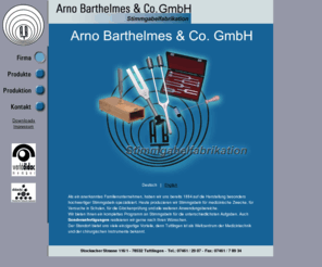 stimmgabeln.com: Arno Barthelmes & Co. GmbH Stimmgabel Fabrikation in Tuttlingen
Herstellung von Stimmgabeln für medizinische Zwecke, den Physikunterricht an Schulen und alle weiteren Anwendungsgebiete.