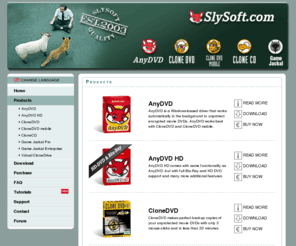 destinyboundacademy.com: SlySoft Products | Copy Movie DVDs with AnyDVD and CloneDVD
SlySoft Multimedia, Home of AnyDVD, CloneDVD, CloneDVD mobile, Game Jackal and CloneCD