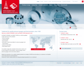 manotherm.com: Armaturenbau GmbH and Manotherm Beierfeld GmbH, manufacturer of pressure gauges and thermometers
Manufacturer of high-quality pressure gauges, chemical seals and thermometers