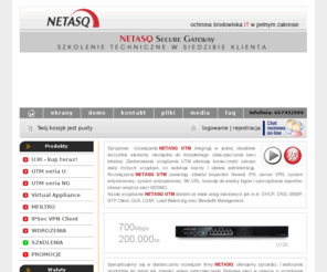 netasq-utm.pl: NETASQ UTM - kompleksowa ochrona sieci - FIREWALL - IPS - VPN - URL FILTER
NETASQ UTM to pojedyńcze urządzenie dające pełną, pewną ochronę sieci firmowej. 