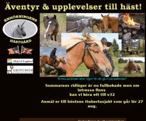 unicornfarm.biz: Turridning Äventyrsridning Hästäventyr Vindeln Lycksele Västerbotten
Turridning, Vildmarksäventyr, fullstora hästar, norrlänskt skogslandskap. Beridet bågskytte. Häst vagn, skogskör Ardennern Klompe. Kombinera forsränning, naturvandring