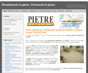 pietrerustiche.com: Rivestimenti in pietra | Pavimenti in pietra | Pietra di Trani: pietra naturale calcarea della Puglia, lavorata o a spacco di cava
 PietreRustiche.net - Pavimenti e rivestimenti in pietra naturale e anticata 